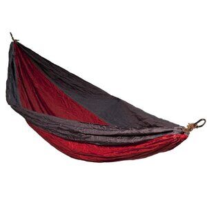 Guidesman Double Nylon Hammock Red Gray Lightweight Carabiners Rope NEW